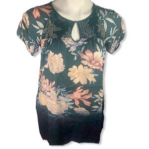 Edme&Esyllte Anthropolgie Blue Floral Gradient Top